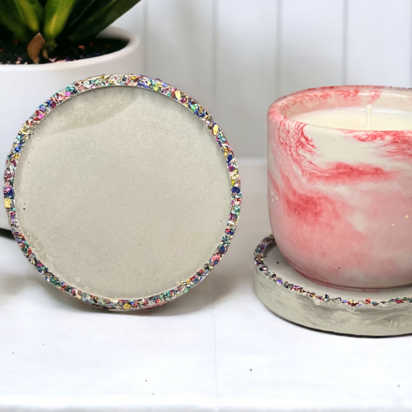 Round candle coaster